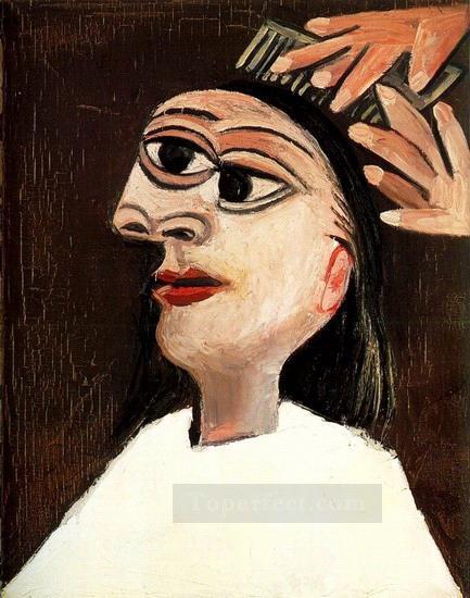 髪型 1938 年キュビズム パブロ・ピカソ油絵